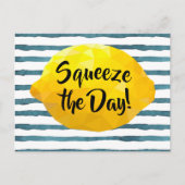 Funny Squeeze the Day Script 3D Lemon Briefkaart (Voorkant)