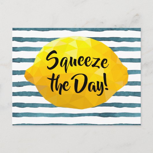 Funny Squeeze the Day Script 3D Lemon Briefkaart (Voorkant)