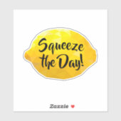 Funny Squeeze the Day Script 3D Lemon Sticker (Vel)