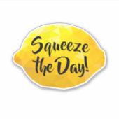 Funny Squeeze the Day Script 3D Lemon Sticker (Voorkant)