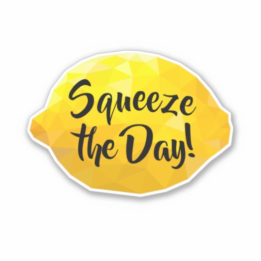 Funny Squeeze the Day Script 3D Lemon Sticker (Voorkant)