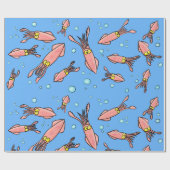 Funny squid cartoon  inpakpapier (Vlak)