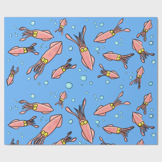 Funny squid cartoon inpakpapier (Vlak)