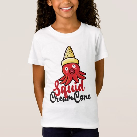 Funny Squid Cream Cone Girls' T-Shirts (Voorkant)