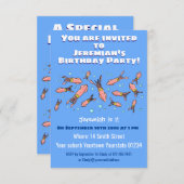 Funny squid school met bubbels cartoon kaart (Voorkant / Achterkant)