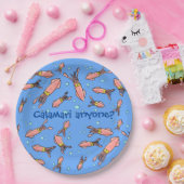 Funny squid school met bubbels cartoon papieren bordje (Feest)