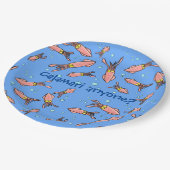 Funny squid school met bubbels cartoon papieren bordje (Gekanteld)
