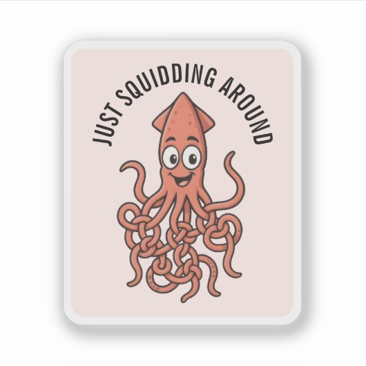 Funny Squid Sticker (Voorkant)