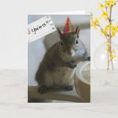 Funny Squirrel 21e Verjaardag Kaart (Gele Bloem)