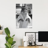 Funny Squirrel Bathrobe Print, Quirky Bathroom Poster (Thuiskantoor)