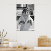 Funny Squirrel Bathrobe Print, Quirky Bathroom Poster (Keuken)