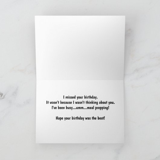 Funny Squirrel Belated Birthday Bedankkaart (Binnen)