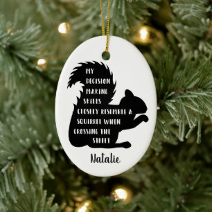 Funny Squirrel Besluitvorming vaardigheden Keramisch Ornament