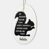 Funny Squirrel Besluitvorming vaardigheden Keramisch Ornament (Links)