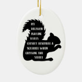 Funny Squirrel Besluitvorming vaardigheden Keramisch Ornament (Achterkant)