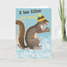 Funny squirrel breit met handgemaakte kerstmanbrei feestdagen kaart