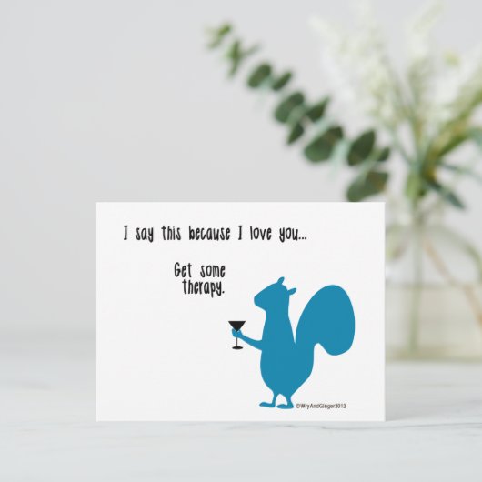 Funny Squirrel Briefkaart (Staand voorkant)