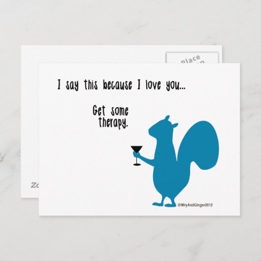 Funny Squirrel Briefkaart (Voorkant / Achterkant)