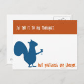Funny squirrel briefkaart voor vrienden (Voorkant / Achterkant)