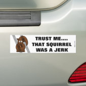 Funny Squirrel Bumpersticker (Op auto)