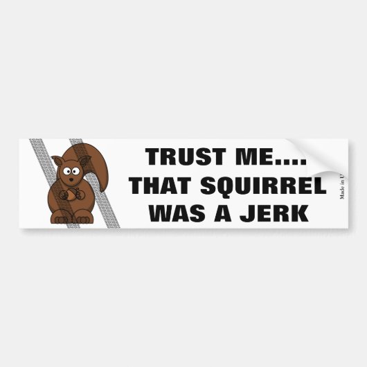 Funny Squirrel Bumpersticker (Voorkant)