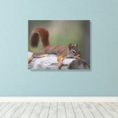 Funny Squirrel Canvas Afdruk (Insitu (Houten vloer))