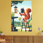 Funny squirrel canvas afdruk (Insitu (Woonkamer))