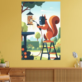 Funny squirrel canvas afdruk