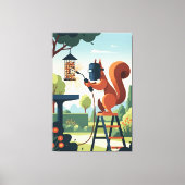Funny squirrel canvas afdruk (Voorkant)