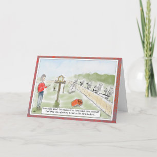 Funny Squirrel Cartoon Birthday Wenskaart Kaart