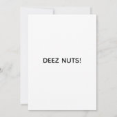 Funny Squirrel Deez Nuts Adult Humor Birthday Kaart (Achterkant)