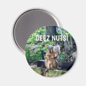 Funny Squirrel Deez Nuts ongeschikte foto van Humo Magneet (Voorkant / Achterkant)