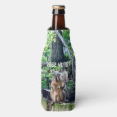Funny Squirrel Deez Nuts ongeschikte Humor Flesjeskoeler (Fles Voorkant)