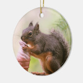 Funny Squirrel die ijsschuimkoon Keramisch Ornament (Links)