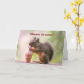 Funny Squirrel die ijsschuimkoon maakt Kaart (Gele Bloem)