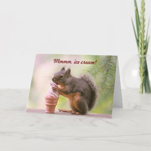 Funny Squirrel die ijsschuimkoon maakt Kaart