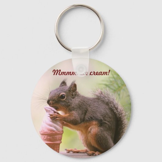 Funny Squirrel die ijsschuimkoon maakt Sleutelhanger (Voorkant)