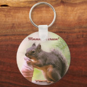 Funny Squirrel die ijsschuimkoon maakt Sleutelhanger (Voorkant)