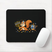 Funny Squirrel Dreidel Menorah Hanukkah Kids Women Muismat (Met muis)