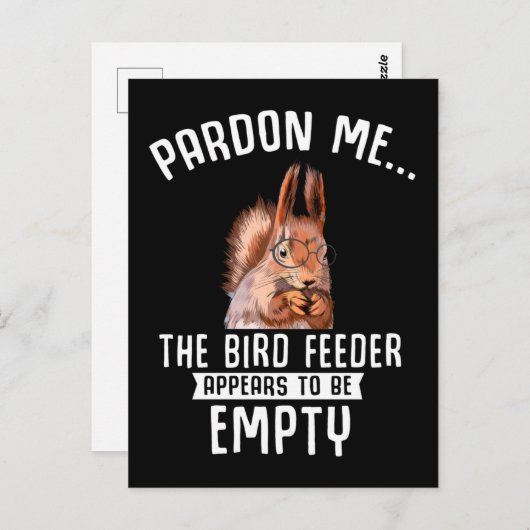 Funny Squirrel Empty Bird Feeder Squirrels Briefkaart (Voorkant / Achterkant)
