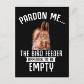 Funny Squirrel Empty Bird Feeder Squirrels Briefkaart (Voorkant)