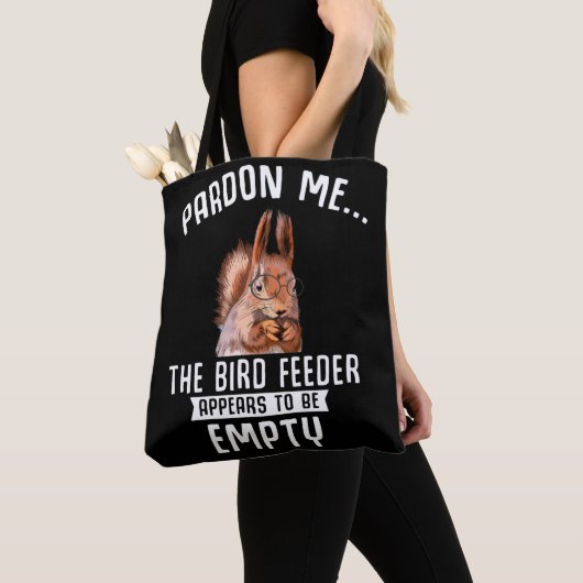 Funny Squirrel Empty Bird Feeder Squirrels Tote Bag (Dichtbij)