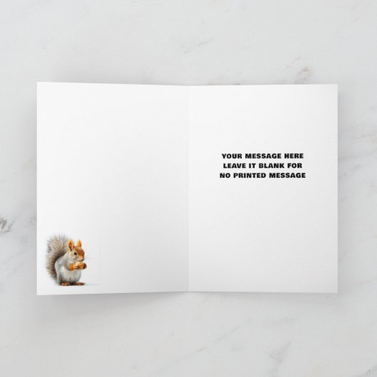 Funny Squirrel Go Nuts Aangepaste Verjaardag Kaart (Binnen)