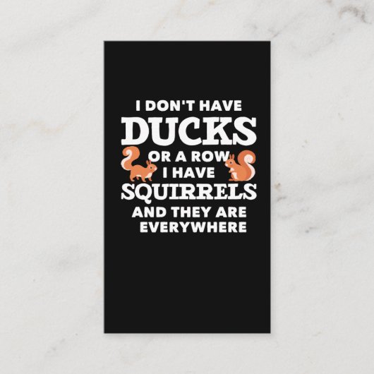 Funny Squirrel Joke Hilarious Rodent Humor Visitekaartje (Voorkant)