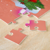 Funny Squirrel kerstdecoratie Santa Hat Xma Legpuzzel (Zijkant)