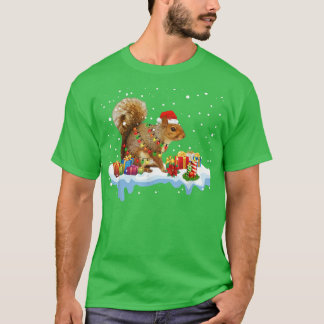 Funny Squirrel kerstdecoratie Santa Hat Xma T-shirt