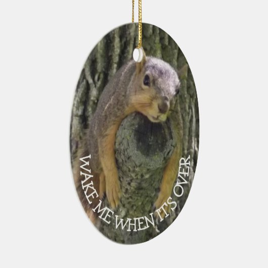 Funny Squirrel kerstHumor Keramisch Ornament (Rechts)