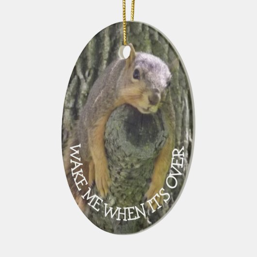 Funny Squirrel kerstHumor Keramisch Ornament (Links)