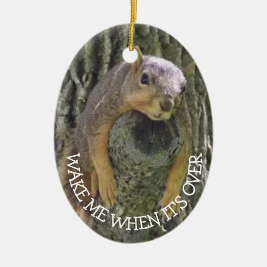 Funny Squirrel kerstHumor Keramisch Ornament (Voorkant)