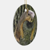 Funny Squirrel kerstversiering Keramisch Ornament (Rechts)